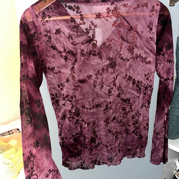 90’s WHIMSIGOTH Vintage Sheer Purple Top - Picture 2 of 4